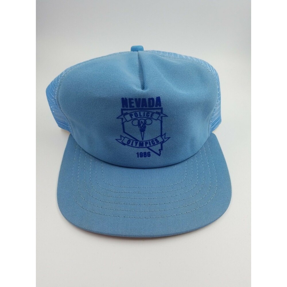 Vintage 1986 Nevada Police Olympics New Era Pro Snapback Trucker Hat/Cap USA H2